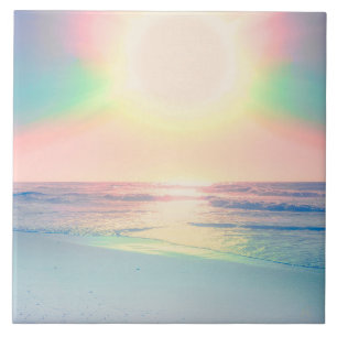 Tropisch strand Zee Sun Colorful Summer Tegeltje