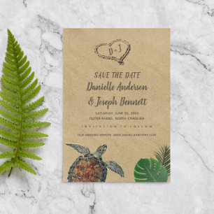 Tropisch strand Zee Turtle Weddenschap Save the Da Date