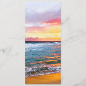 Tropisch strand zomer aan zee bruiloft eten menu (Achterkant)