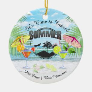 Tropisch strand, zomervakantie   Gepersonaliseerd Keramisch Ornament
