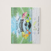 Tropisch strand, zomervakantie | Gepersonaliseerd Legpuzzel (Verticaal)