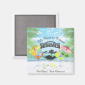 Tropisch strand, zomervakantie | Gepersonaliseerd Magneet (Voorkant / Achterkant)