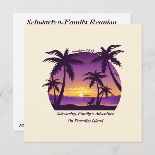 Tropisch strand Zomerzonsondergang Palmboom Kaart (Voorkant / Achterkant)