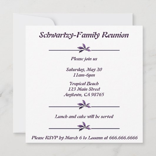 Tropisch strand Zomerzonsondergang Palmboom Kaart (Achterkant)