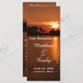 Tropisch strand zonsondergang huwelijksprogramma programma (Voorkant / Achterkant)