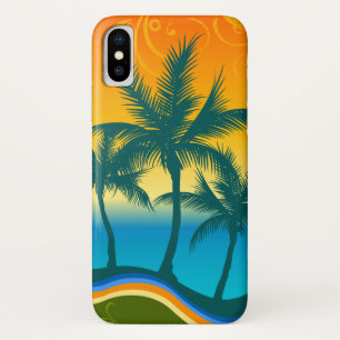Tropisch strand zonsondergang iPhone X Hoesje
