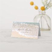 Tropisch strandbruiloft met blauwe oceaan golven (Achterkant)