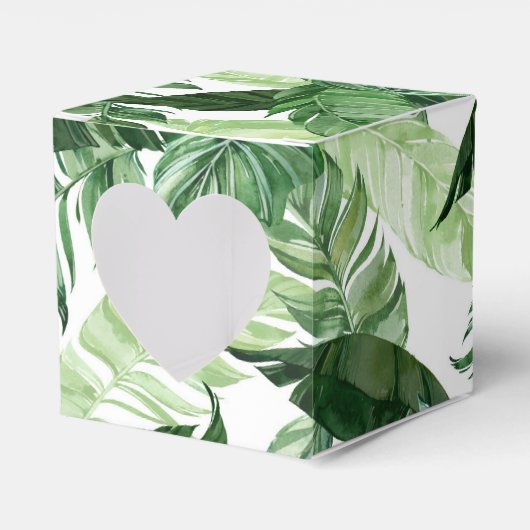 Tropisch strandgebladerte bedankdoosjes (Voorkant Zijde)