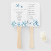 Tropisch strandkoraalweddenschap handwaaier (Voorkant en achterkant)