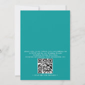 Tropisch strandmonogram Moderne QR-code bruiloft Kaart (Achterkant)