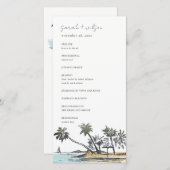 Tropisch strandpalm - strandschets - weduwenprogra bedankkaart (Voorkant / Achterkant)