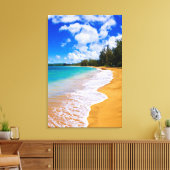 Tropisch strandparadijs, Hawaii Canvas Afdruk (Insitu (Woonkamer))