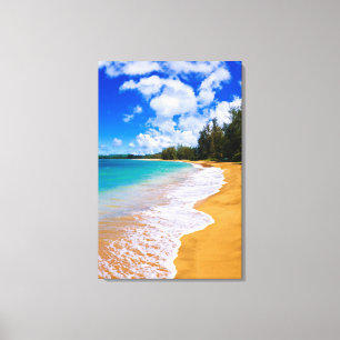 Tropisch strandparadijs, Hawaii Canvas Afdruk