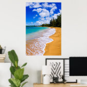 Tropisch strandparadijs, Hawaii Poster (Thuiskantoor)