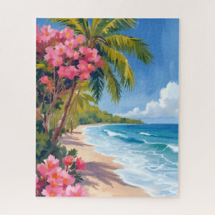 Tropisch strandparadijs   Schilderij van de oceaan Legpuzzel