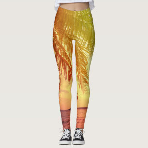 Tropisch strandparadijs: sereen landschap. leggings
