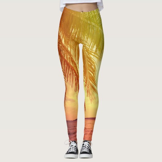 Tropisch strandparadijs: sereen landschap. leggings (Voorkant)