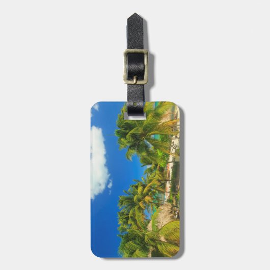 Tropisch strandresort, Belize Bagagelabel (Voorkant verticaal)