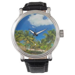 Tropisch strandresort, Belize Horloge