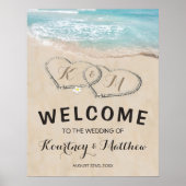 Tropisch  strandwagentje - Onthaal huwelijk Poster (Voorkant)