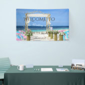 Tropisch stranspal Floral Wedding Banner (Beurs)