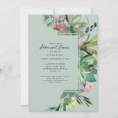 Tropisch Succulent Cactus Oefendiner Kaart (Voorkant)