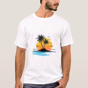 Tropisch Sunset Island Zomer T-shirt – Ontspannen