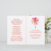 Tropisch Sunset Palm Tree Beach Weddenprogramma (Staand voorkant)