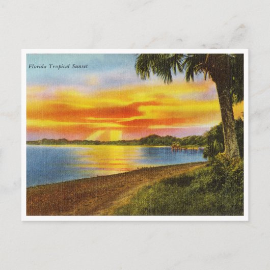 Tropisch Sunset Travel Briefkaart (Voorkant)
