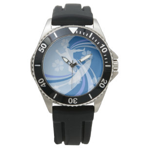 Tropisch Surf blauw Horloge
