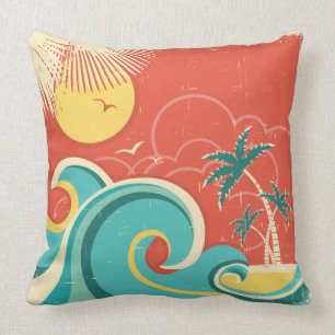 Tropisch Surf Wave Pillow Kussen