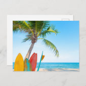 Tropisch surfbordstrand briefkaart (Voorkant / Achterkant)