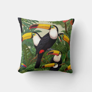 Tropisch tapijt: Toucans in het regenwoud Kussen