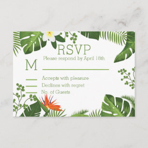 Tropisch thema Botanische RSVP bruiloft