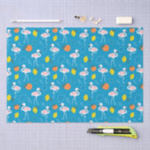 Tropisch thema Flamingo Fruits on Blue Background Tissuepapier (Craft)