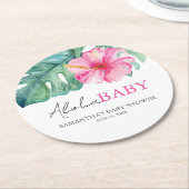 Tropisch thema meisje Baby shower Ronde Kartonnen Onderzetter (Gebogen)