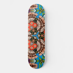 Tropisch Tiki Kaleidoscope Patroon Skateboard