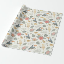 Tropisch Toekan en Papaja Patroon Inpakpapier