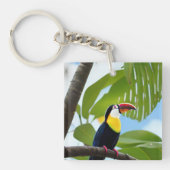 Tropisch toucan in een boom sleutelhanger (voorkant)