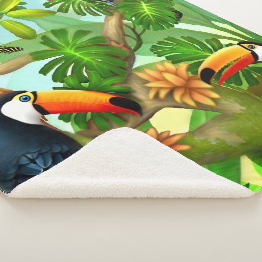 Tropisch Toucan Oerwoud Sherpa Blanket Sherpa Deken (3/4)