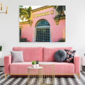 Tropisch treinstation façade canvas afdruk (Insitu (Woonkamer))