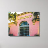 Tropisch treinstation façade canvas afdruk (Voorkant)