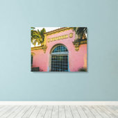 Tropisch treinstation façade canvas afdruk (Insitu (Houten vloer))