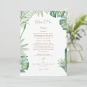 Tropisch trouwmenu  menu (Staand voorkant)