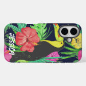 Tropisch Tucaan en laat regenwoud gepersonaliseerd Case-Mate iPhone Case (Achterkant (horizontaal))