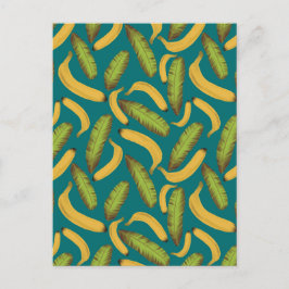 Tropisch Turquoise Banana Leaf Pattern Briefkaart