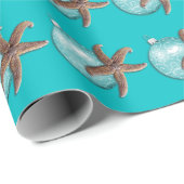 Tropisch Turquoise Starfish kerstcadeautje Cadeaupapier (Rol Hoek)