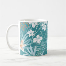 Tropisch Turquoise & Terracotta Hibiscus Bloemmoti