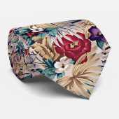 Tropisch ventilatorpatroon in zachte kleuren stropdas (Opgerold)