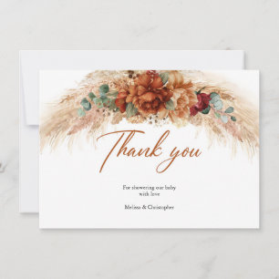 Tropisch verbrande oranje pampasgras bedankkaart